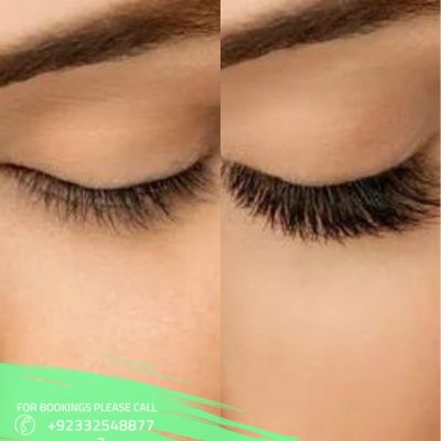 Eyelash extensions before after result